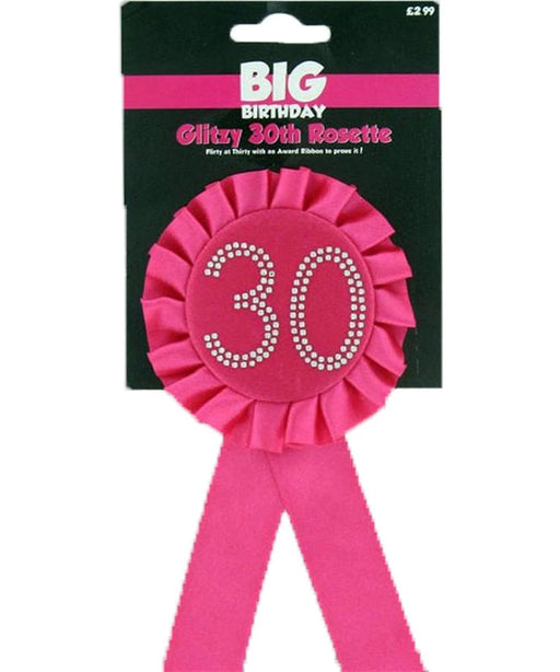 Age 30 Rosette - Pink And Silver The Ultimate Balloon And Party Shop Cheltenham & Gloucester Balloons & Fancy Dress 