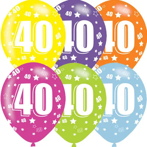 Age 40 Asst Birthday Balloons 6 Pack The Ultimate Balloon And Party Shop Cheltenham & Gloucester Balloons & Fancy Dress 