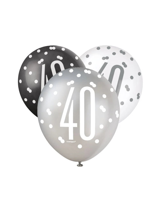 Age 40 Asst Birthday Balloons (6pk) The Ultimate Balloon And Party Shop Cheltenham & Gloucester Balloons & Fancy Dress 