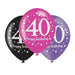 Age 40 Birthday Asst Colour Balloons 6 Pack The Ultimate Balloon And Party Shop Cheltenham & Gloucester Balloons & Fancy Dress 