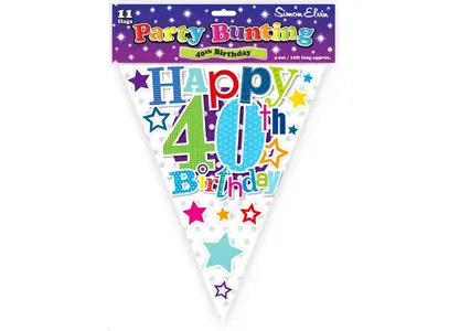 Age 40 Bunting - Bright The Ultimate Balloon And Party Shop Cheltenham & Gloucester Balloons & Fancy Dress 