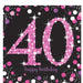 Age 40 Napkins - Black and Hot Pink The Ultimate Balloon And Party Shop Cheltenham & Gloucester Balloons & Fancy Dress 