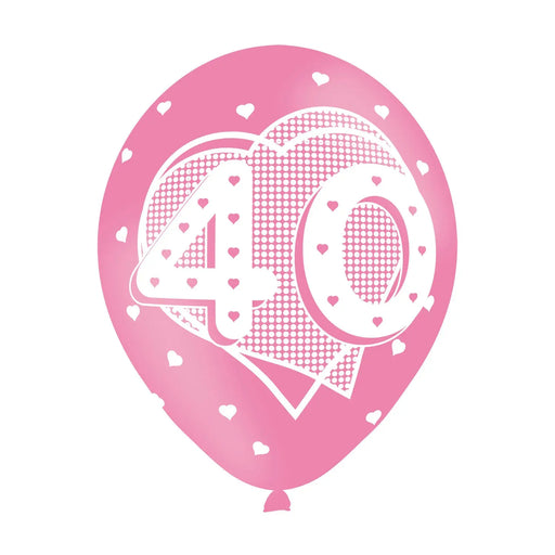 Age 40 Pink Birthday Balloons 6 Pack The Ultimate Balloon And Party Shop Cheltenham & Gloucester Balloons & Fancy Dress 