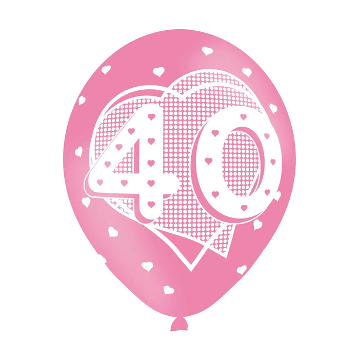 Age 40 Pink Birthday Balloons 6 Pack The Ultimate Balloon And Party Shop Cheltenham & Gloucester Balloons & Fancy Dress 