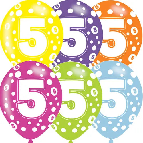 Age 5 Asst Birthday Balloons 6 Pack The Ultimate Balloon And Party Shop Cheltenham & Gloucester Balloons & Fancy Dress 