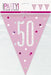 Age 50 Bunting - Pink The Ultimate Balloon And Party Shop Cheltenham & Gloucester Balloons & Fancy Dress 