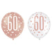 Age 60 Asst Birthday Balloons (6pk) - Rose Gold The Ultimate Balloon And Party Shop Cheltenham & Gloucester Balloons & Fancy Dress 
