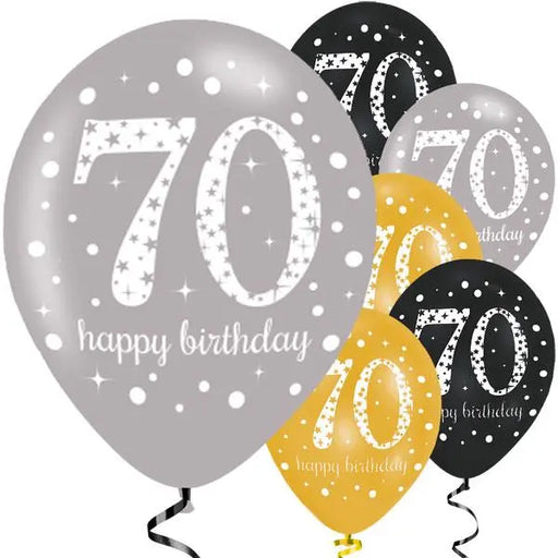 Age 70 Birthday Asst Colour Balloons 6 Pack The Ultimate Balloon And Party Shop Cheltenham & Gloucester Balloons & Fancy Dress 