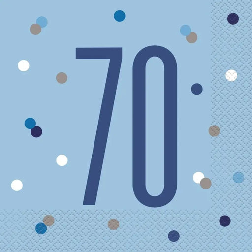 Age 70 Napkins - Blue The Ultimate Balloon And Party Shop Cheltenham & Gloucester Balloons & Fancy Dress 