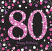 Age 80 Napkins - Black and Hot Pink The Ultimate Balloon And Party Shop Cheltenham & Gloucester Balloons & Fancy Dress 