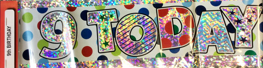 Age 9 Birthday Banner The Ultimate Balloon And Party Shop Cheltenham & Gloucester Balloons & Fancy Dress 