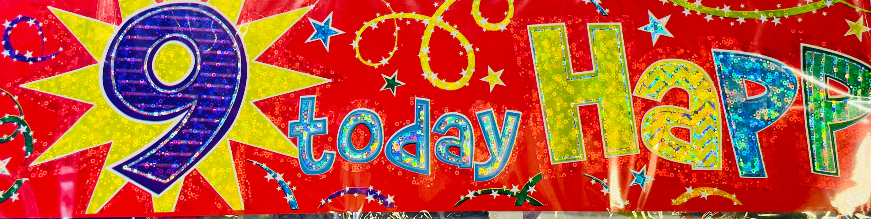 Age 9 Birthday Banner The Ultimate Balloon And Party Shop Cheltenham & Gloucester Balloons & Fancy Dress 