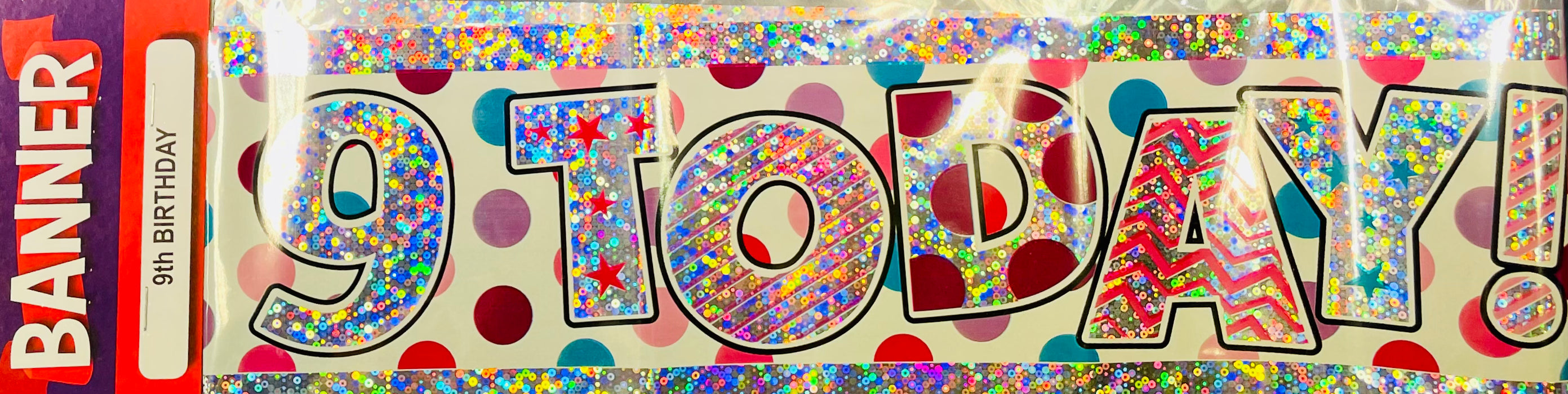 Age 9 Birthday Banner The Ultimate Balloon And Party Shop Cheltenham & Gloucester Balloons & Fancy Dress 