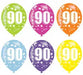 Age 90 Asst Birthday Balloons 6 Pack The Ultimate Balloon And Party Shop Cheltenham & Gloucester Balloons & Fancy Dress 