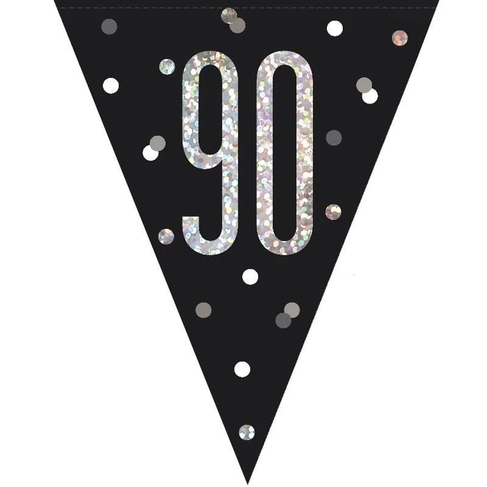 Age 90 Bunting - Black The Ultimate Balloon And Party Shop Cheltenham & Gloucester Balloons & Fancy Dress 