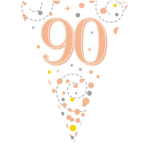 Age 90 Bunting - Rose Gold The Ultimate Balloon And Party Shop Cheltenham & Gloucester Balloons & Fancy Dress 