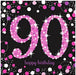 Age 90 Napkins - Black and Hot Pink The Ultimate Balloon And Party Shop Cheltenham & Gloucester Balloons & Fancy Dress 