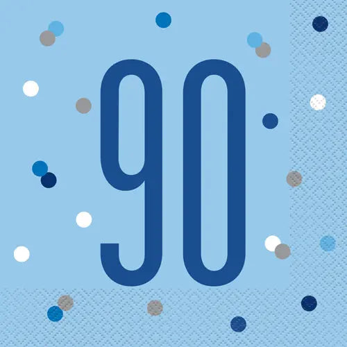 Age 90 Napkins - Blue The Ultimate Balloon And Party Shop Cheltenham & Gloucester Balloons & Fancy Dress 