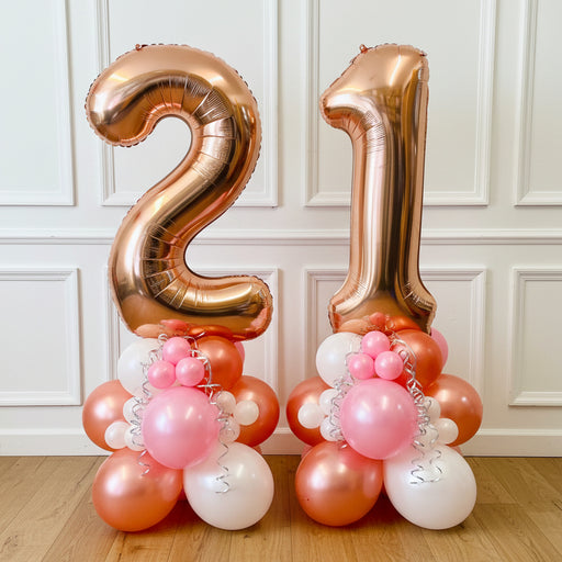 Age Balloon Stack - Double Number - Rose Gold The Ultimate Balloon And Party Shop Cheltenham & Gloucester Balloons & Fancy Dress 