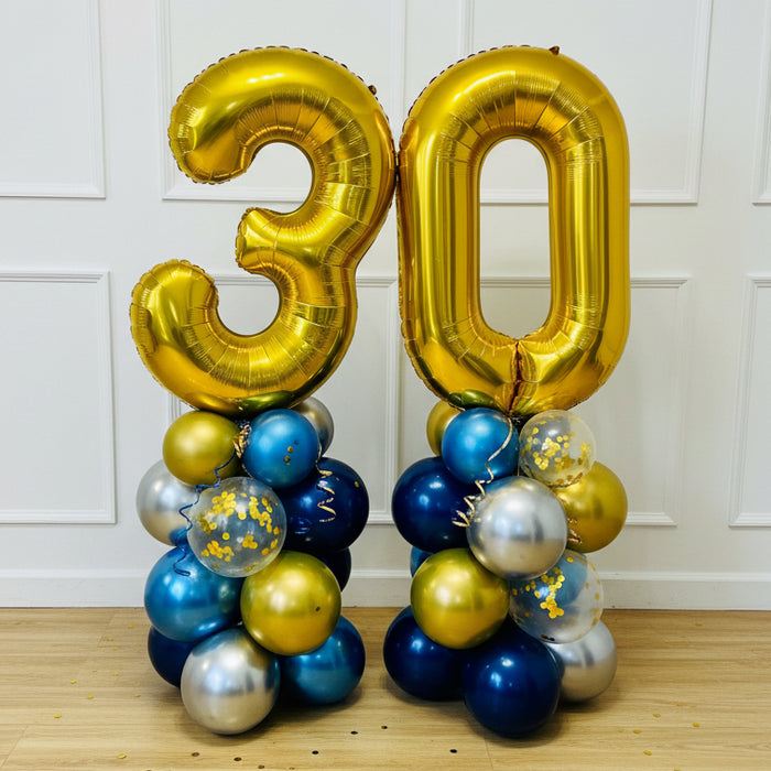 Age Balloon Stack - Double Number The Ultimate Balloon And Party Shop Cheltenham & Gloucester Balloons & Fancy Dress 
