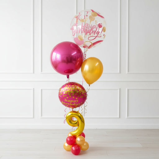 Age Birthday Orbz Display - Pink/Gold The Ultimate Balloon And Party Shop Cheltenham & Gloucester Balloons & Fancy Dress 