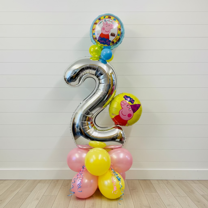 Age Themed Balloon Column - Peppa Pig The Ultimate Balloon And Party Shop Cheltenham & Gloucester Balloons & Fancy Dress 