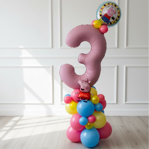 Age Themed Double Balloon Column - Monster The Ultimate Balloon And Party Shop Cheltenham & Gloucester Balloons & Fancy Dress 