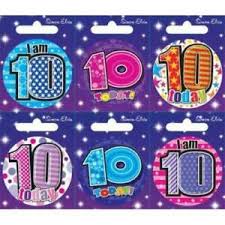 Age 10 birthday badges - The Ultimate Balloon & Party Shop