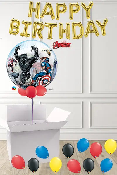 Avengers Bubble in a Box delivered Nationwide The Ultimate Balloon And Party Shop Cheltenham & Gloucester Balloons & Fancy Dress 