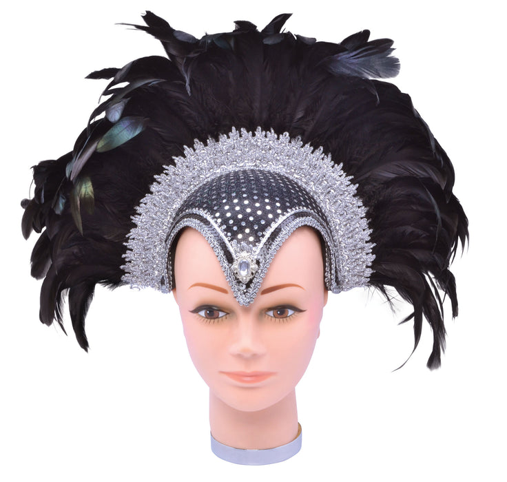 Carnival Feather Headdress - Black - The Ultimate Balloon & Party Shop