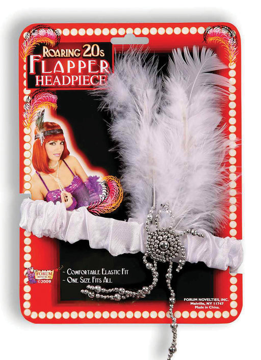 1920's Flapper White Feather Headband - The Ultimate Balloon & Party Shop