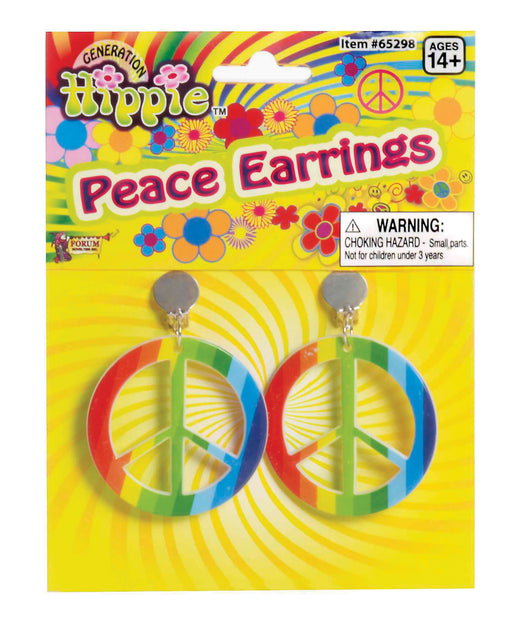 1960's Multicolored Peace Earrings - The Ultimate Balloon & Party Shop