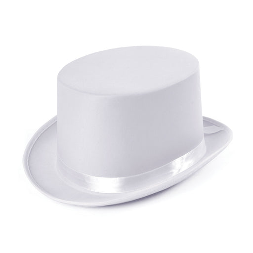 White Satin Top Hat - The Ultimate Balloon & Party Shop