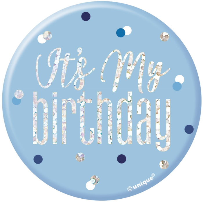 It's My Birthday Badge - Blue - The Ultimate Balloon & Party Shop