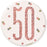 50th Birthday Badge - Rose Gold - The Ultimate Balloon & Party Shop
