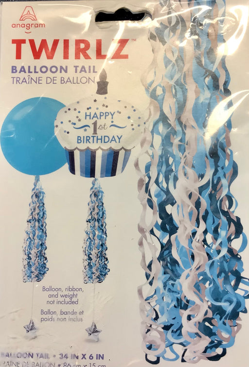 Balloon Tails - Twirls (Blue) The Ultimate Balloon And Party Shop Cheltenham & Gloucester Balloons & Fancy Dress 