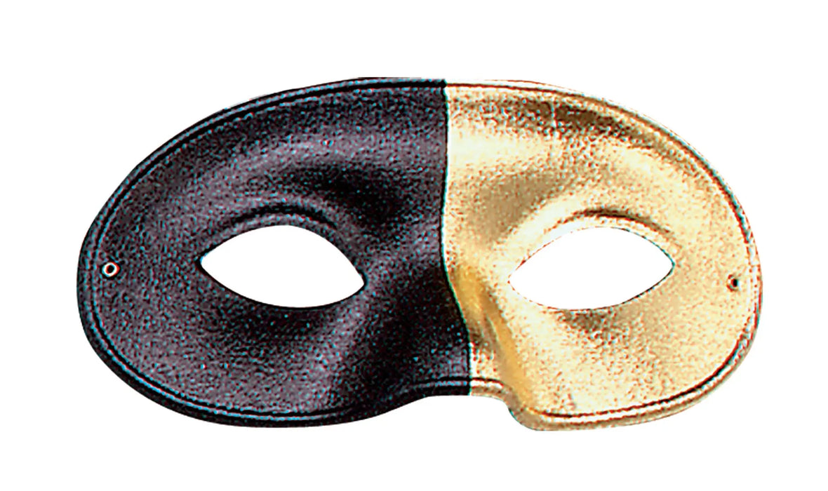 Bi-colour Eyemask - Black/Gold The Ultimate Balloon And Party Shop Cheltenham & Gloucester Balloons & Fancy Dress 