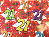 Birthday Gift Wrap - Age 21 Red Stars The Ultimate Balloon And Party Shop Cheltenham & Gloucester Balloons & Fancy Dress 