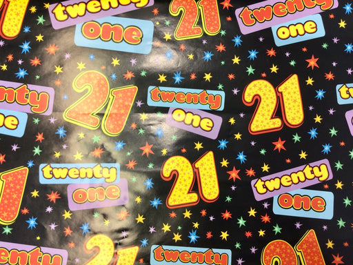 Birthday Gift Wrap - Age 21 The Ultimate Balloon And Party Shop Cheltenham & Gloucester Balloons & Fancy Dress 
