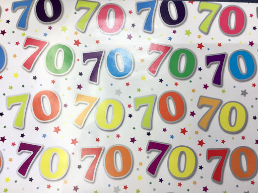 Birthday Gift Wrap - Age 70 The Ultimate Balloon And Party Shop Cheltenham & Gloucester Balloons & Fancy Dress 