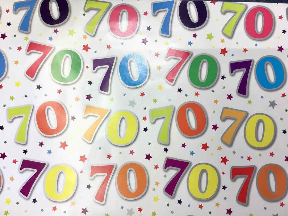 Birthday Gift Wrap - Age 70 The Ultimate Balloon And Party Shop Cheltenham & Gloucester Balloons & Fancy Dress 