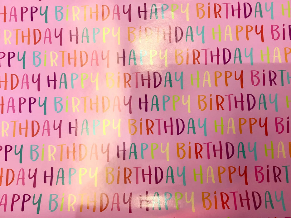 Birthday Gift Wrap - Birthday Pink The Ultimate Balloon And Party Shop Cheltenham & Gloucester Balloons & Fancy Dress 