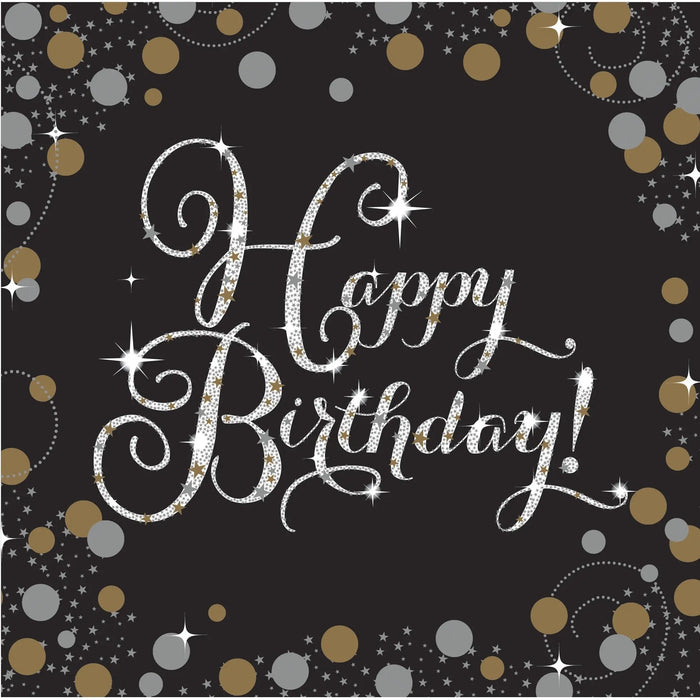 Birthday Napkins - Black and Gold The Ultimate Balloon And Party Shop Cheltenham & Gloucester Balloons & Fancy Dress 