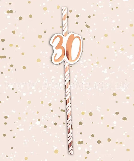 Birthday Paper Straws - Age 30 The Ultimate Balloon And Party Shop Cheltenham & Gloucester Balloons & Fancy Dress 