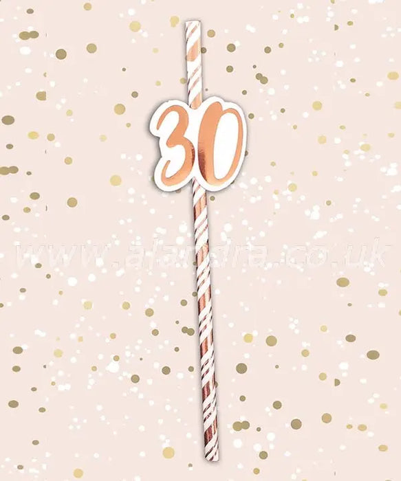 Birthday Paper Straws - Age 30 The Ultimate Balloon And Party Shop Cheltenham & Gloucester Balloons & Fancy Dress 
