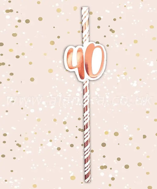 Birthday Paper Straws - Age 40 The Ultimate Balloon And Party Shop Cheltenham & Gloucester Balloons & Fancy Dress 