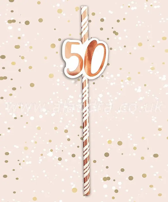 Birthday Paper Straws - Age 50 The Ultimate Balloon And Party Shop Cheltenham & Gloucester Balloons & Fancy Dress 
