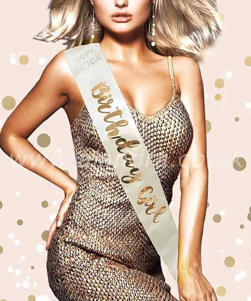 Birthday Sash - Birthday Girl - Rose Gold The Ultimate Balloon And Party Shop Cheltenham & Gloucester Balloons & Fancy Dress 