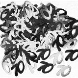 Birthday Table Confetti - Various Ages - Black & Silver The Ultimate Balloon And Party Shop Cheltenham & Gloucester Balloons & Fancy Dress 