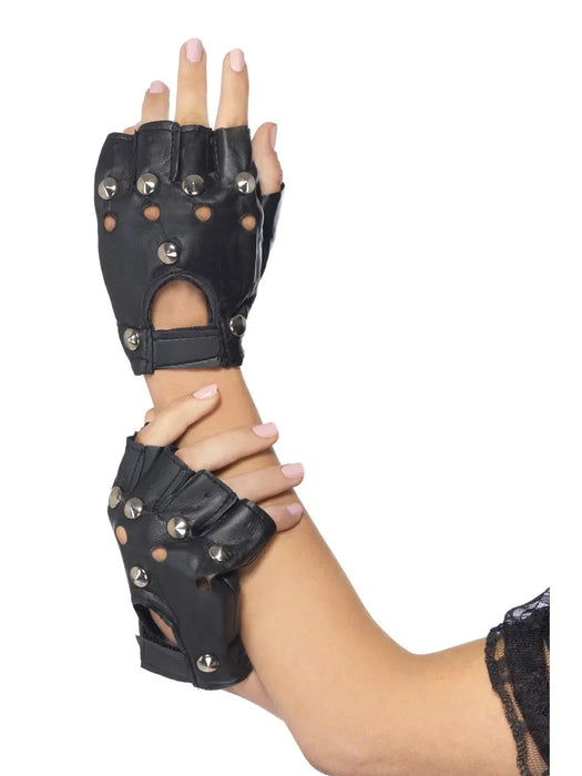 Black Studded Punk Gloves The Ultimate Balloon And Party Shop Cheltenham & Gloucester Balloons & Fancy Dress 